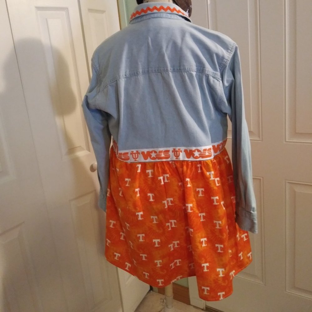 2397 Jeaniemade Size XL Cadre Upcycled Tennessee Vol's Tunic Jacket - Picture 4 of 5